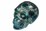 Polished, Bright Blue Apatite Skull - Madagascar #107220-1